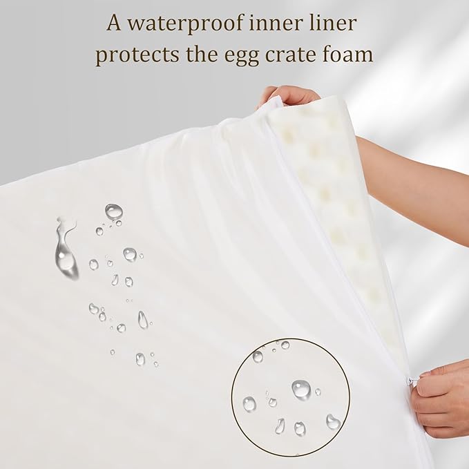 Bedfolks Orthopedic Dog Bed, Waterproof Dog Sofa Bed for Medium Dogs, Egg Foam Pet Couch Bed with Removable Washable Cover and Nonslip Bottom, Dark Grey