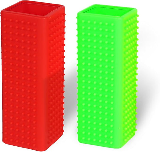 2pcs Pet Dog Cat Hair Remover, Pet Hair Removal Tool, Hollow Cleaner Brush for car，Interior, Furniture, Sofa (red and green)