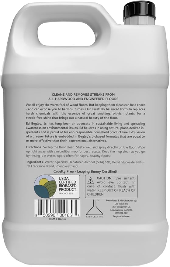 Begley's Hardwood Floor Cleaner Spray - Hard Wood Floor Cleaner for Mopping - Citrus Scent Hardwood Cleaner - 24oz & 64oz Refill Set