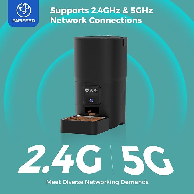 Automatic Cat Feeder,Camera 1080P HD - 6L Pet Feeder, 2.4/5G WiFi Smart App Control, Bluetooth Assist Link,Wide-Angle Lens,Automatic Feeder for Small and Medium-Sized Pets