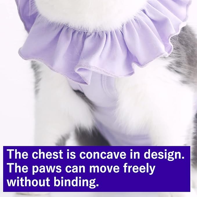 Cat Recovery Suit for Abdominal Wounds and Skin Diseases, Breathable Surgical Recovery Shirt After Surgery Wear Anti Licking Wounds,E-Collar Alternative for Cats Pet Kitten(RSC01-Navy-s)