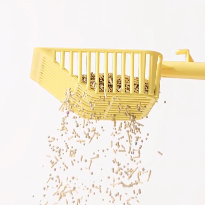 Cat Scooper for Litter Box, Cat Litter Scoop, Kitty Litter Scoop, Cat Poop Collector, All in One Litter Scoop Pet Litter Sifter (Yellow)