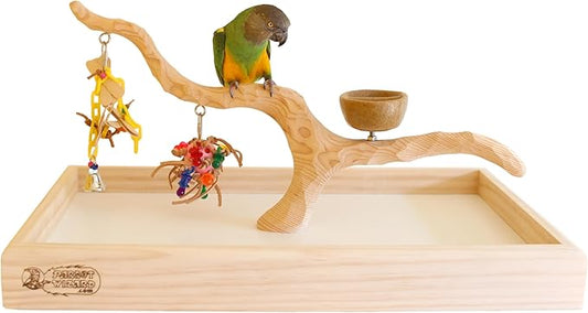 Deluxe Tabletop Perfect Tree (with Bowl) - Tree Stand for Parakeets and Small Parrots