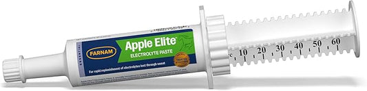 Farnam Apple Elite Electrolyte Paste Supplement for Horses, Replaces Vital Minerals, Encourages Hydration, No Added Sugar, 60 cc syringe