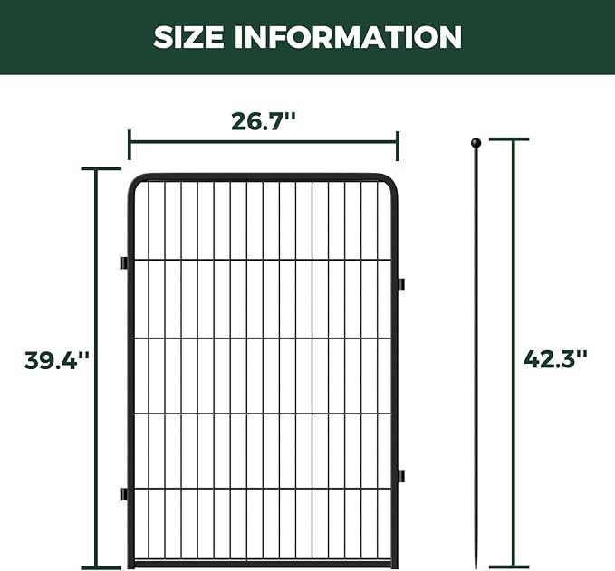 FXW Rollick Unleashed Dog Playpen for Indoor, Yard, RV Camping, 40 inch 4 Panels for Medium and Large Dogs, Black│Patented