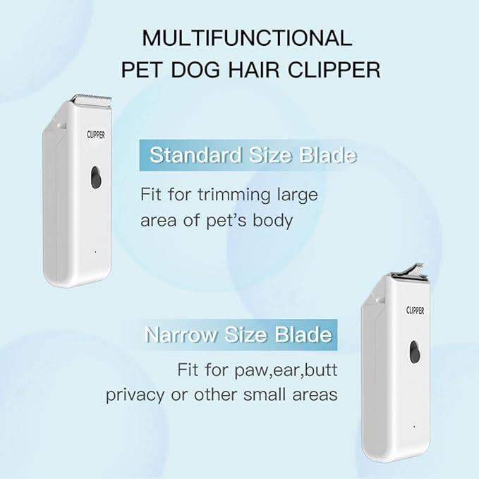 Dog Cat Home Hair Waterproof Clipper Portable Electric USB Rechargeable Pet Grooming Tools Low Noise Shaver Cordless Trimmer for Small and Large Pets