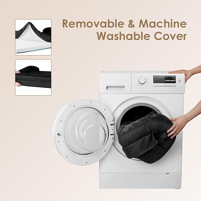 EHEYCIGA Orthopedic Dog Beds for Large Dogs, Waterproof Memory Foam Large Dog Bed with Sides, Non-Slip Bottom and Egg-Crate Foam Pet Couch Bed with Washable Removable Cover, Black