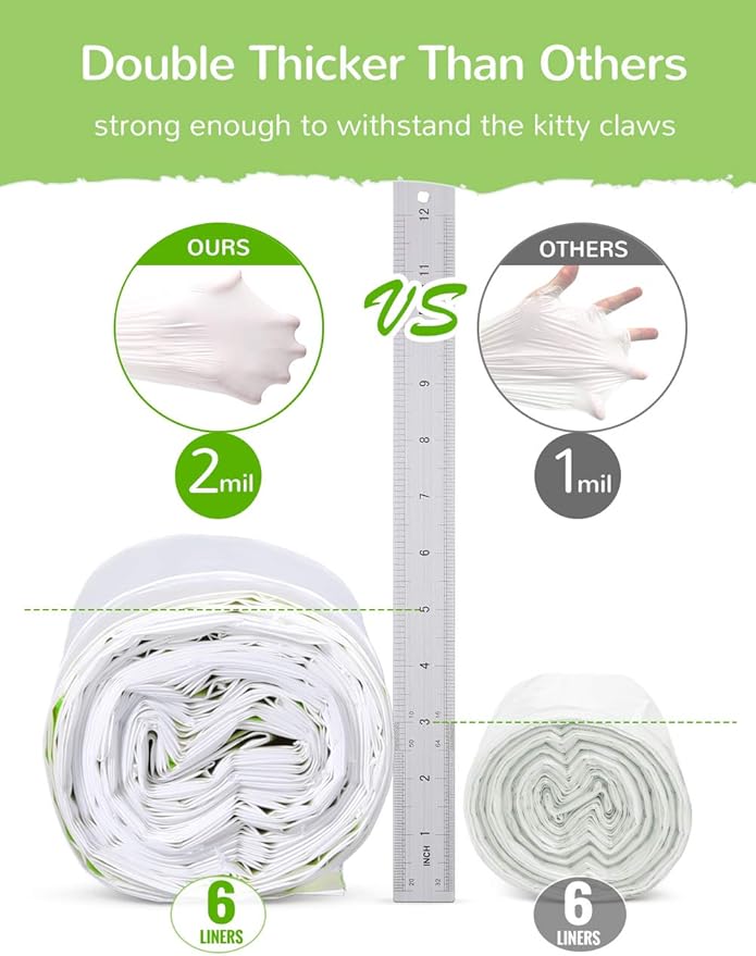 Cat Litter Liners Large, Jumbo Drawstring Extra Durable Pet Cat Pan Liners Extra-Thick Kitty Litter Box Bag-24 Count 36" x 19"