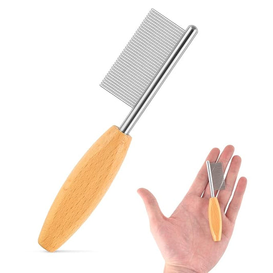 DLUGOPIS 4 In Pet Face and Finishing Comb for Dogs Small Faces Metal Pocket Comb Perfect For Matted Fur Knots Tangles