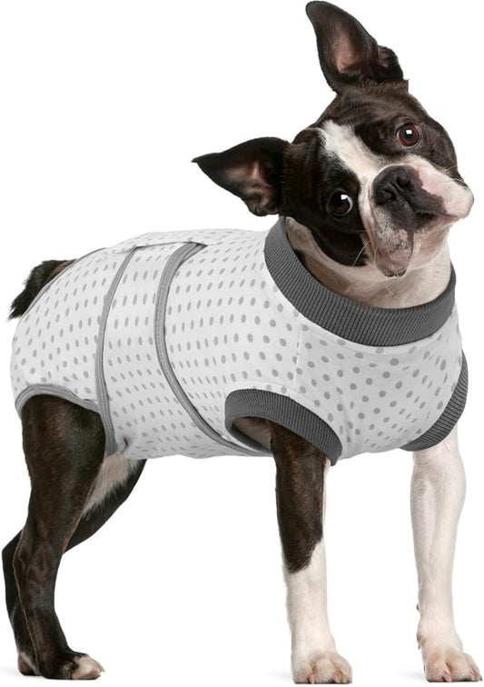 FUAMEY Dog Recovery Suit Male,Dogs Surgery Neuter Suits Puppy Spay Shirts for Female Protect Dog's Skin Anti Licking Abdominal Wounds Doggie Onesie Pet Bodysuit Alternative to Cone Polka Dot M
