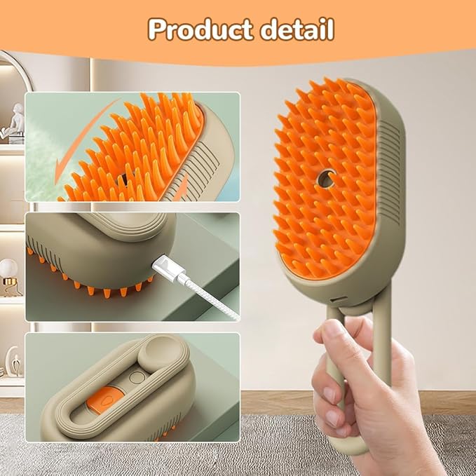 Cat Steam Brush 2025 New Pet Steam Groomer Comb, Painless Grooming Massage, 3 In 1 Water Brush for Cats Dogs (Mix)