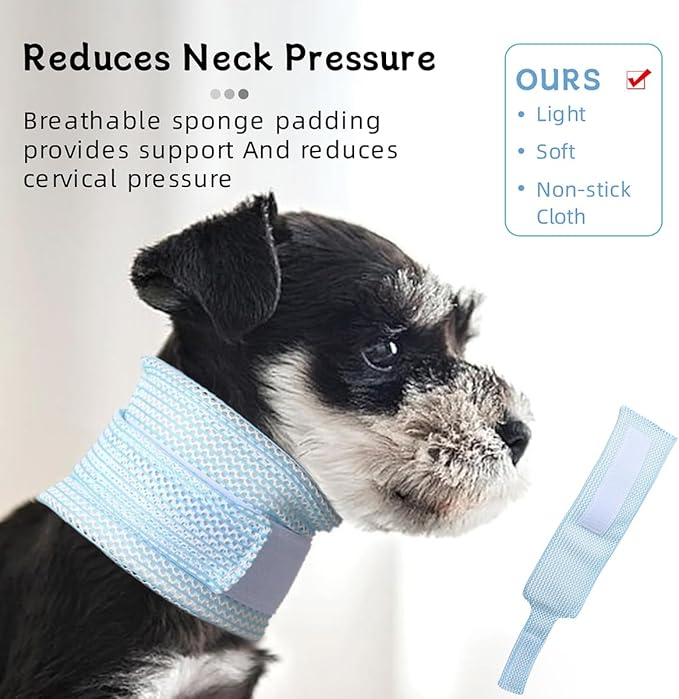 Cat Neck Brace Cover - Breathable & Adjustable Elizabethan Collar for Post-Surgery Recovery Anti-Scratch Anti-Lick Protection, Cervical Cone for Small Medium Large Dogs Puppies Kittens (XX-Large,Blue)