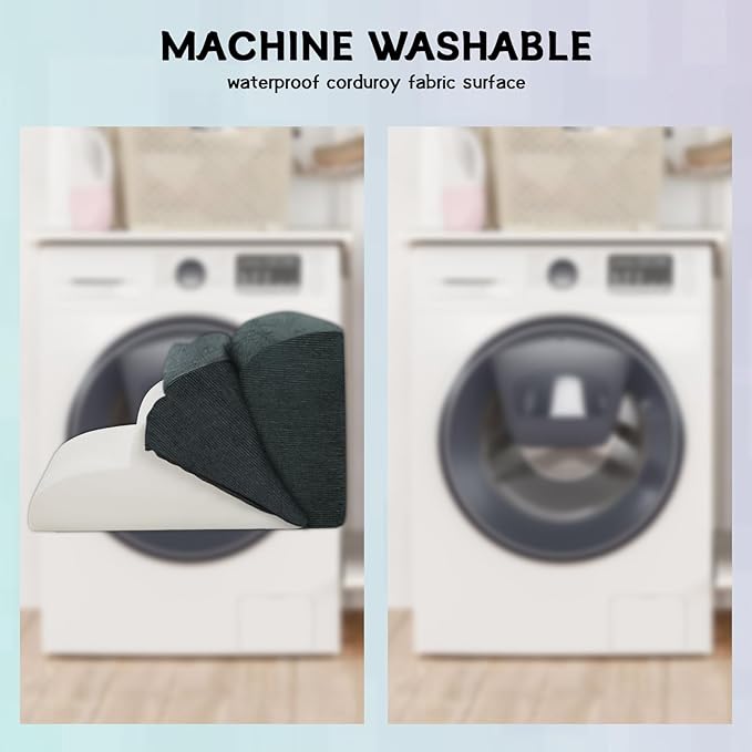 Dog Stairs Steps for High Bed, 3 Steps Pet Steps for Small Dogs Non-Slip Removable Washable Cover Ramp for Indoor Outdoor Car Couch Sofa, Dark Gray