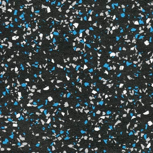 American Floor Mats - Extreme Rubber Gym Tiles - 1 Inch Thick Colorful Rubber Gym Tiles - Superior Shock and Sound Absorbing Tiles - 35% Blue/Grey/White 50 Tile Pack (Covers 200 Sq Ft)