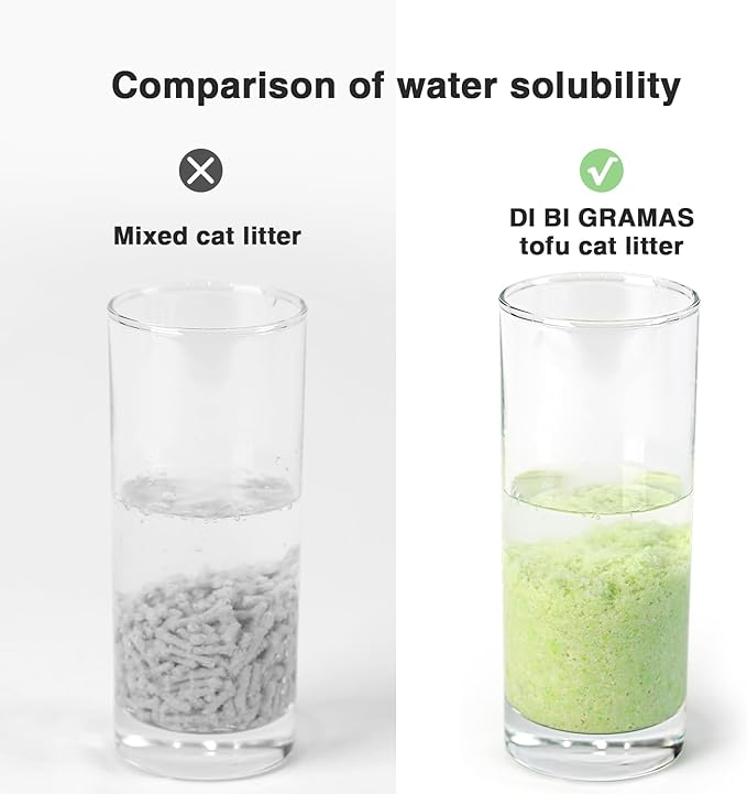 Cat Litter 12LB/2 Packs Dust-Free Clumping Tofu Cat Litter Quickly Absorb Odors Toilet Can Flush Into The Toilet Pure Natural tofu cat Litter (Green Tea)