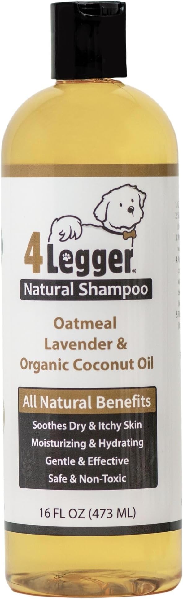 All Natural Organic Oatmeal Dog Shampoo for Itchy Skin with Aloe, Coconut & Lavender Essential Oil, Hypoallergenic, Moisturizing for Normal, Dry, Itchy, or Sensitive Skin, USA Made, 16 oz