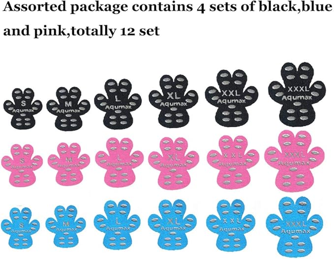 Dog Anti Slip Paw Grips Traction Pads,Dog Feet Stickers with Stronger Self-Adhesive Paw Pad Provide Traction for Senior, Injured Dogs,12 Sets (48 pcs) L Multicolor