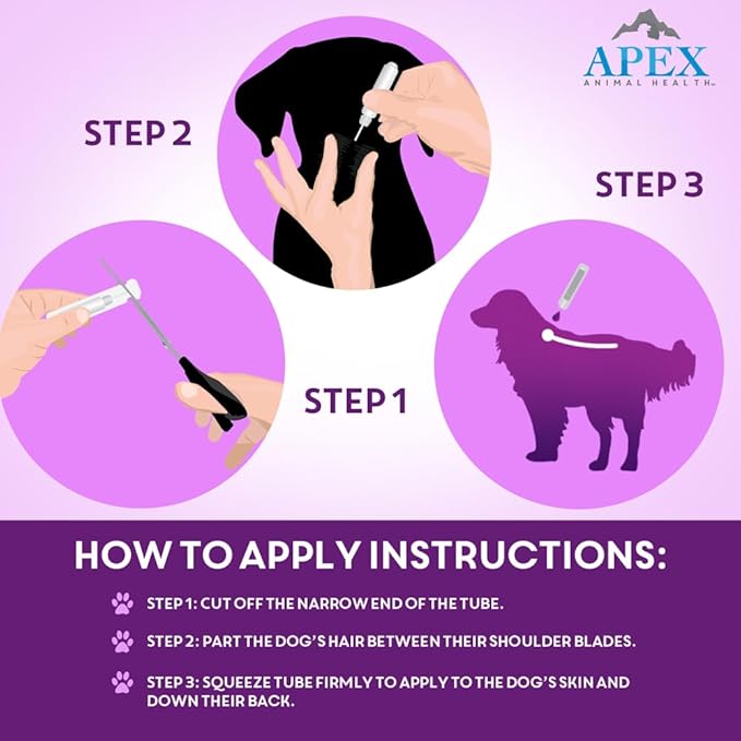 Apex Plus Flea and Tick Prevention for Dogs | Large (45-88 lbs) | 3-Month Supply | Dog Flea and Tick Treatment | 24-Hour Activation, Waterproof, 30-Day Protection