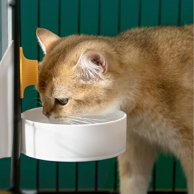 Pet Hanging Automatic Feeders Drinking Bowls 40oz, Auto Gravity Pet Feeding Water Set, Cage Pet Feeding Bowls Dispenser for Cats Dogs Puppy, Rabbit Hamsters Chinchilla Hedgehog (Blue-Water)
