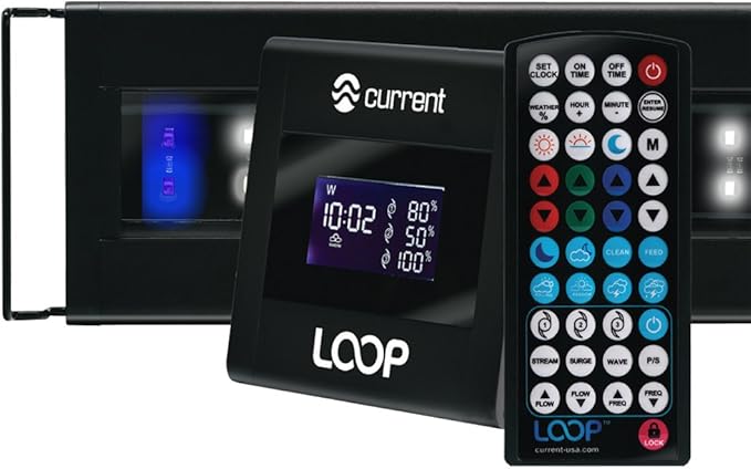 CURRENT USA 36-48" Inch Orbit Marine IC LED Saltwater Reef Marine Aquarium Light | 24 Hour IR Lighting & eFlux Wave Pump Control | Adjustable Color Spectrum for Fish Tank (4106)