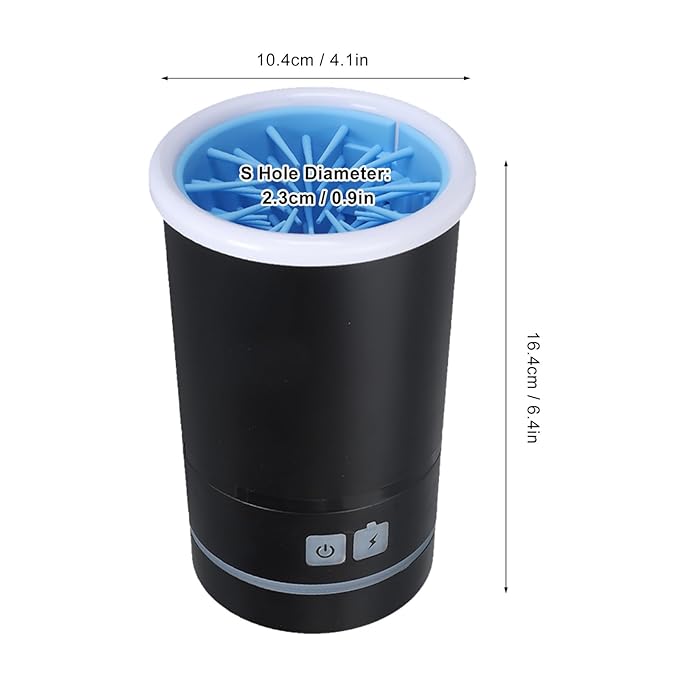 Automatic Dog Cleaner, Soft Electric Washer USB Rechargeable Portable Cleaner Cup, Dog Foot Cleaning Machine for Small to Medium Dogs Cats (Black White)