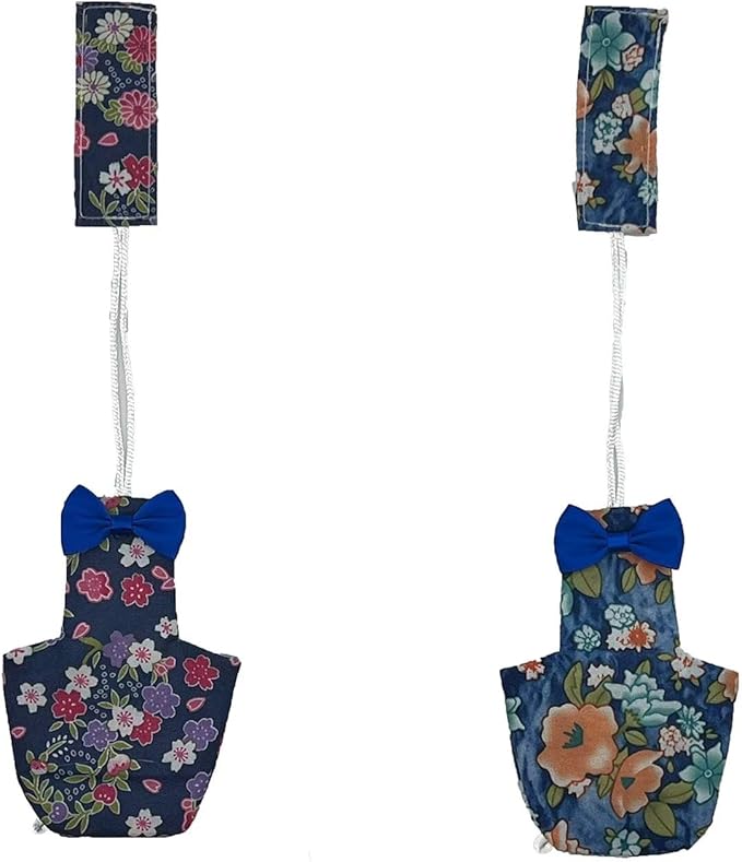 2 PCS Floral Parrot Diapers Bird Flight Suit Diaper Blue&Green Reusable Inner Layer Parrot for Parakeet Parrot Mini Macaw, Medium