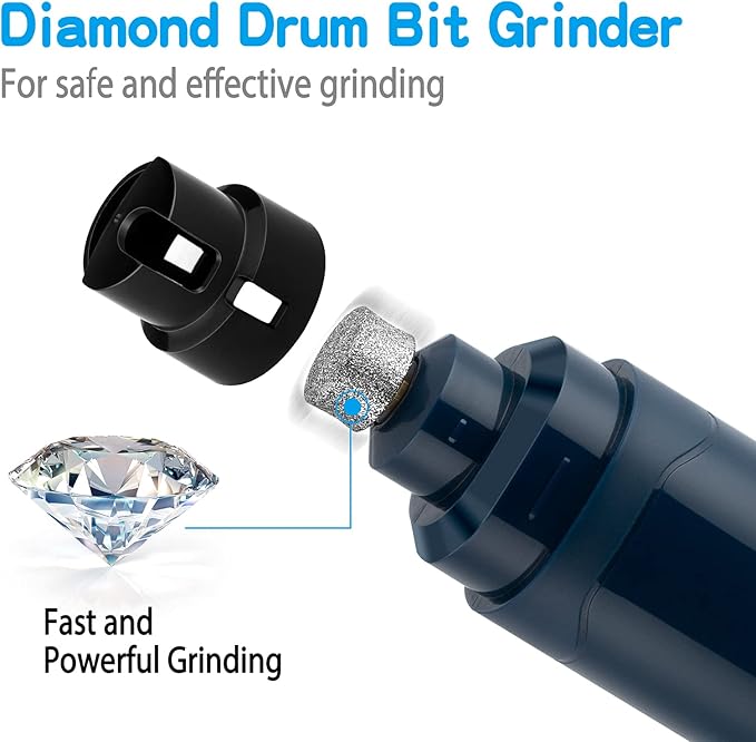 Casfuy Dog Nail Grinder Upgraded - Professional 2-Speed Electric Rechargeable Pet Nail Trimmer Painless Paws Grooming & Smoothing for Small Medium Large Dogs & Cats(Dark Blue)