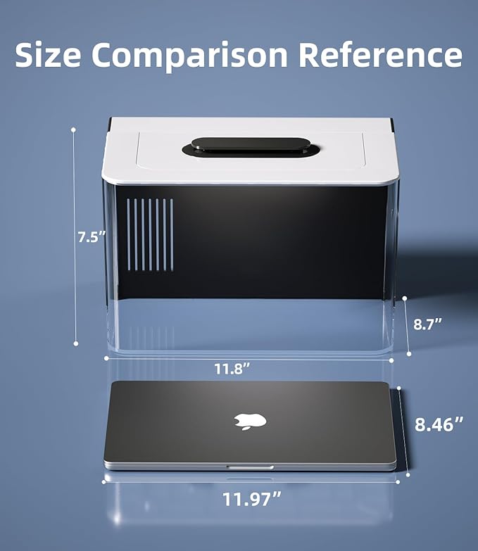 Betta Fish Tank, 2.5 Gallon Aquarium Kit with Modular Filtration, Heater, Light, Self Cleaning, Oxygenation, Small Fish Tank for Goldfish, Guppy, Shrimp