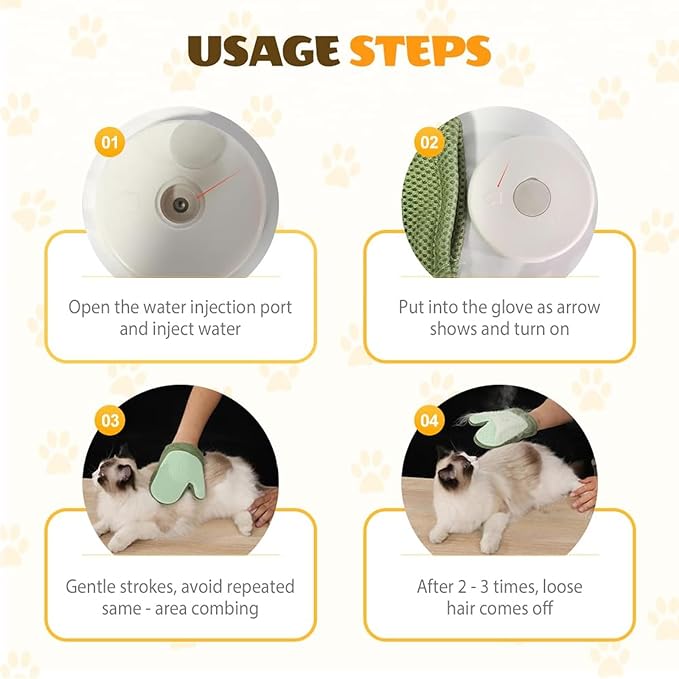 All-in-One Grooming Mist Glove for Pets with Spray - Upgrade Efficient Pet Hair Remover Gloves Grooming Spray Comb, Gentle Fast Deshedding & Massage for Dogs Cats (Green)