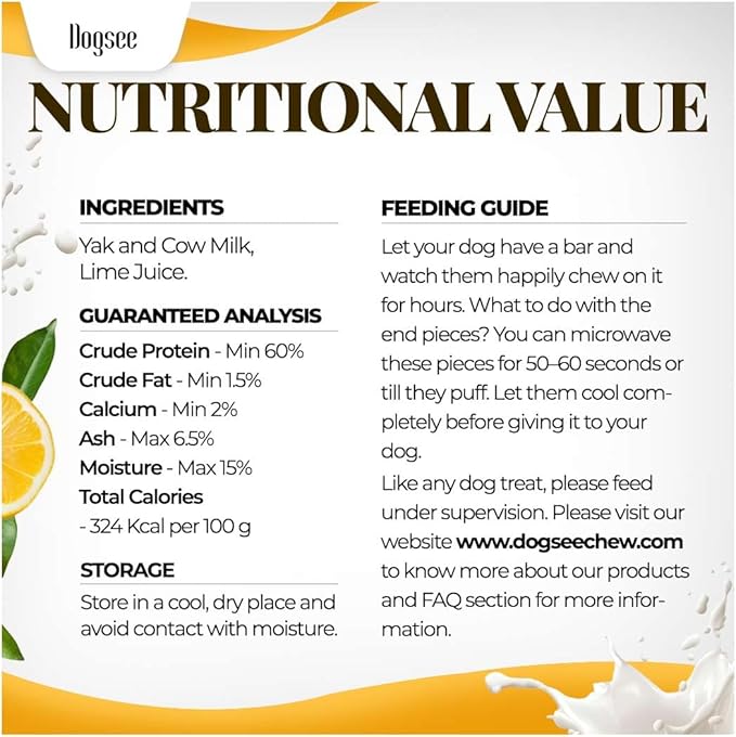 Dogsee Original Himalayan Yak Cheese Dog Chews 2lb (Large - 8 Bars) | Rawhide Free | Fight Plaque & Tartar | Long Lasting | for Cleaning Teeth