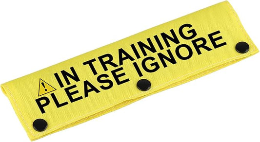 Funny Dog Leash Sleeve in Training Please Ignore Dog Leash Wrap Sleeve Alert Tag Pet Birthday Gift (Training Please Ignore-YE Sleeve)