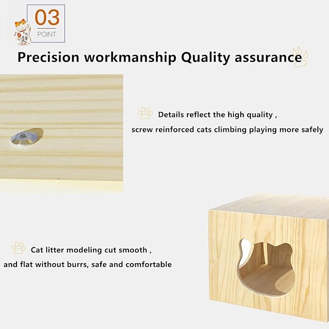 Cat Wall Shelves and Furniture Set with Condos, Perches, Bridge Ladders, Sisal Scratching Posts - Steps and Houses for Cats (C)