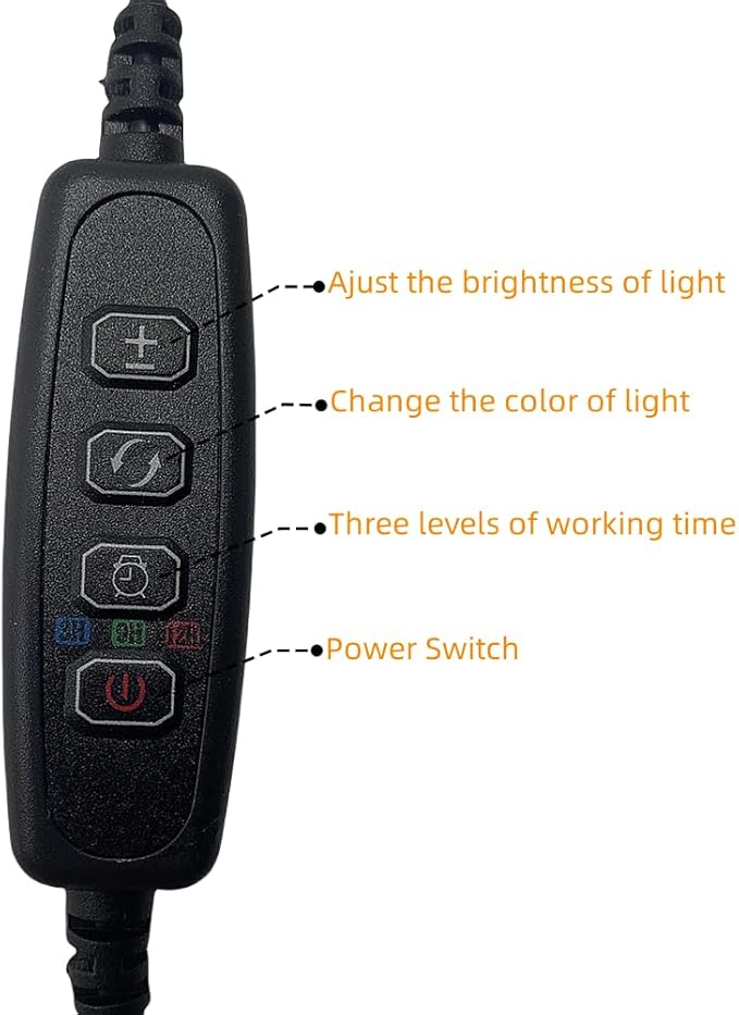 Aquarium Focus Light for Open Fish Tank Indoor LED Light Big Clip Lamp Adjustable Focus (White-Blue with Timer)