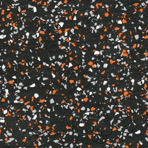 American Floor Mats - Extreme Rubber Gym Tiles - 1 Inch Thick Colorful Rubber Gym Mats - Superior Shock and Sound Absorbing - 35% Orange/Grey/White - 100 Mat Pack (Covers 400 Sq Ft)