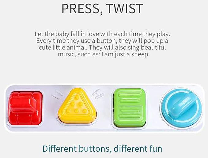 Animal Park Interactive Pop Up Music Toy,Up- Early Education Activity Center Toy, Ages 7 8 9 10 11 12 Months and up Infant Toddlers Toys.