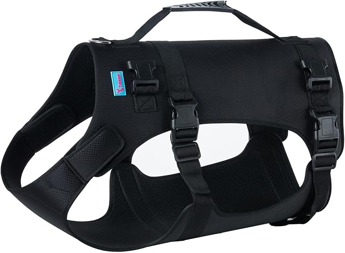 Dog Lift Harness, Rehabilitation Lifts Vest for Dogs, Support & Recovery Sling, Adjustable Breathable Lifting Straps for Old, Joint Injuries, Arthritis, Paralysis Dogs Walk (L, Black)