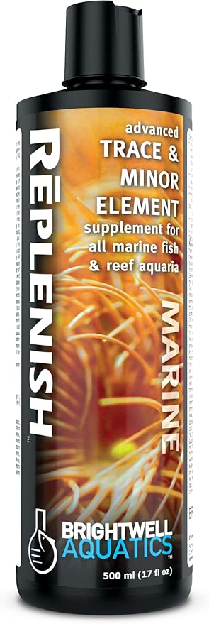 Brightwell Aquatics Rēplenish – Premium Trace & Minor Element Supplement for Marine Aquariums, Supports Healthy Fish, Corals, and Invertebrates, 500 ml