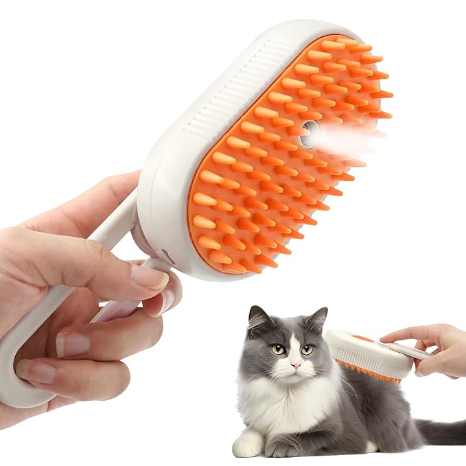 Cloud Care Cat Brush, Cat Steam Brush for Shedding, 4-In-1 Self-Cleaning Pet Steam Brushs for Long and Short Hair Cats and Dogs Grooming Supplies