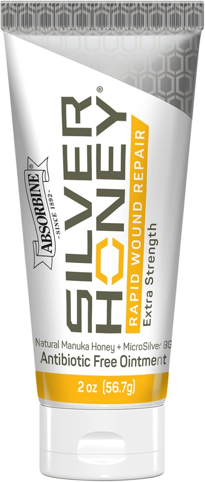 Absorbine Silver Honey Rapid Wound Repair Ointment, Manuka Honey & MicroSilver BG, Veterinarian Tested Horse & Animal Wound Care, 2oz Tube