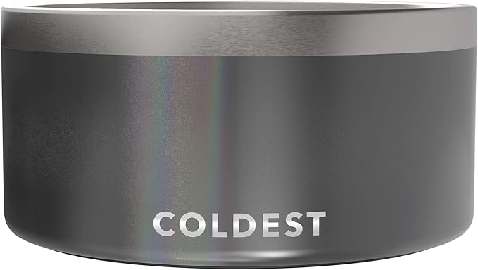 Coldest Dog Bowl - Anti Rust Metal, Non Slip, 3 Layers Insulated Stainless Steel Dog Bowls - Spill Proof & Heavy Duty - Water Bowl for Dogs, Cats & Pets, Dish Washer Safe (200 oz,Stardust Glitter)