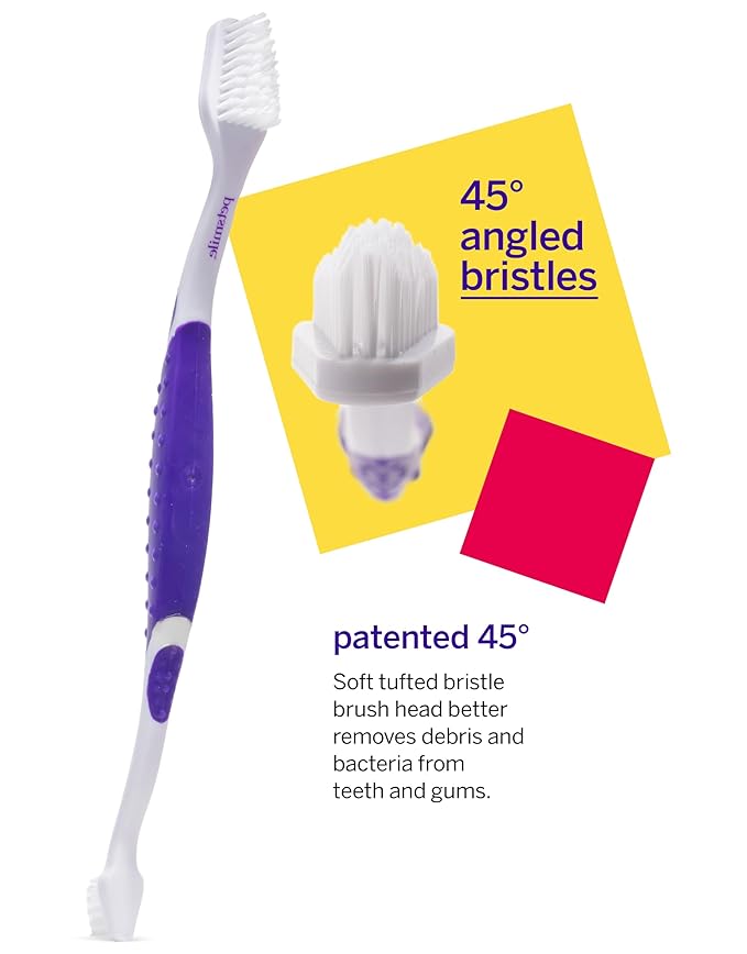 petsmile Professional Pet Toothbrush - Patented 45 Degree Cat & Dog Toothbrush for Small & Large Animals - Pet Accessories for Dental Care - VOHC Approved Teeth Cleaning - Dog Toothpaste Not Included