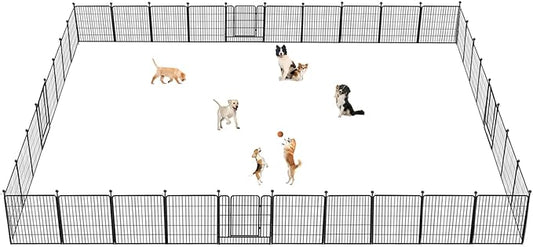 Dog Playpen 32 inch 36 Panels Indoor Outdoor Dog Pen for Medium/Small Dogs Heavy Duty Metal Dog Fence Outdoor for Yard, Puppy Playpen with Door Portable Pet Fence for RV Camping Yard