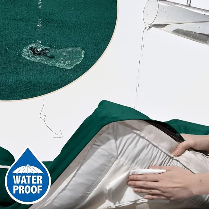 Comfort Expression XL Orthopedic Dog Beds, Waterproof Extra Large Dog Beds with Bolster, Washable Pet Sofa Couch with Removable Cover & Non-Slip Bottom(X-Large,Emerald)