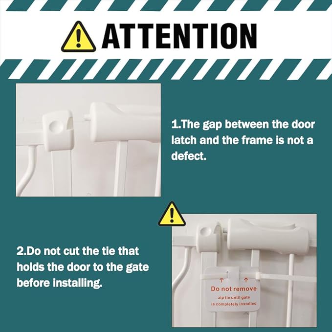 ALLAIBB Extra Wide Pressure Mounted Baby Gate Walk Through Child Kids Safety Toddler Tension White Long Large Pet Dog Gates with Extension for doorways Kitchen (33.86-38.58"/86-98cm)