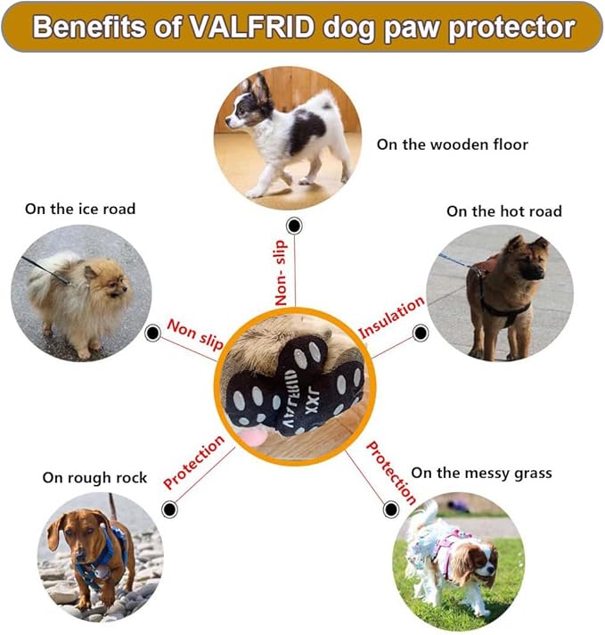 Dog Paw Protector Anti-Slip Grips to Keeps Dogs from Slipping On Hardwood Floors,Disposable Self Adhesive Resistant Dog Shoes Booties Socks Replacement L 24 Pieces