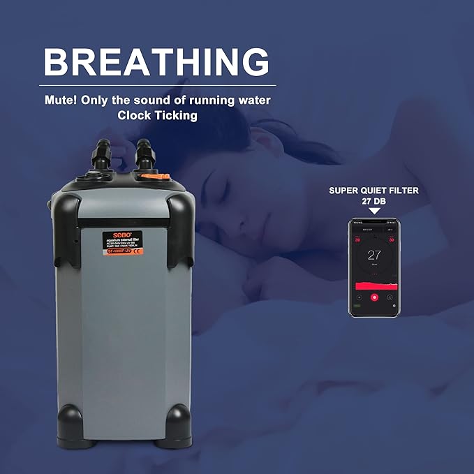 Aquarium Canister Filter with 3 Media Trays Spray Bar External Canister Filter for Large Fish Tank and Aquariums, 1500F - 397GPH