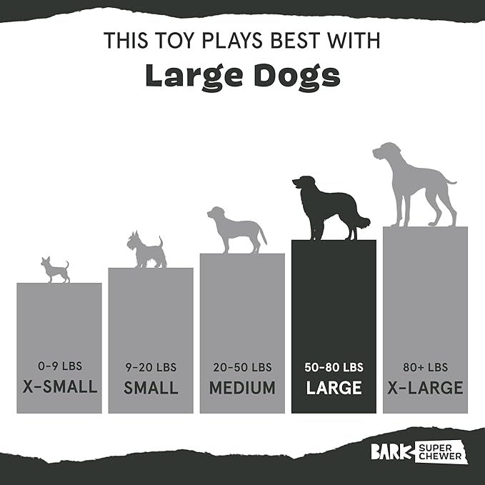 Barkbox Torbert The Troll Dog Toy for Large Dogs, Natural Rubber with Wacky Bounce Perfect for Aggressive Chewers and Long-Lasting Playtime