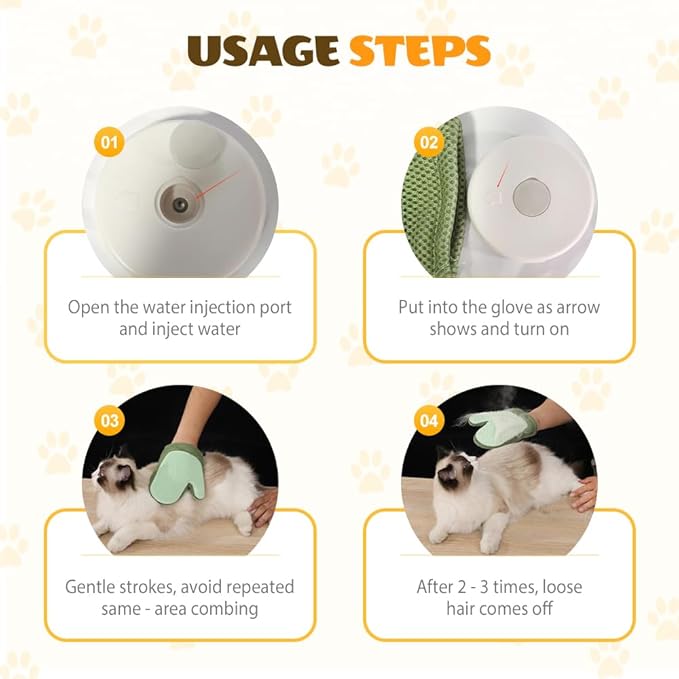 All-in-One Grooming Mist Glove for Pets, Upgrade Efficient Pet Hair Remover Gloves Grooming Spray Comb, Gentle Deshedding Efficient for Dogs & Cats (Green)