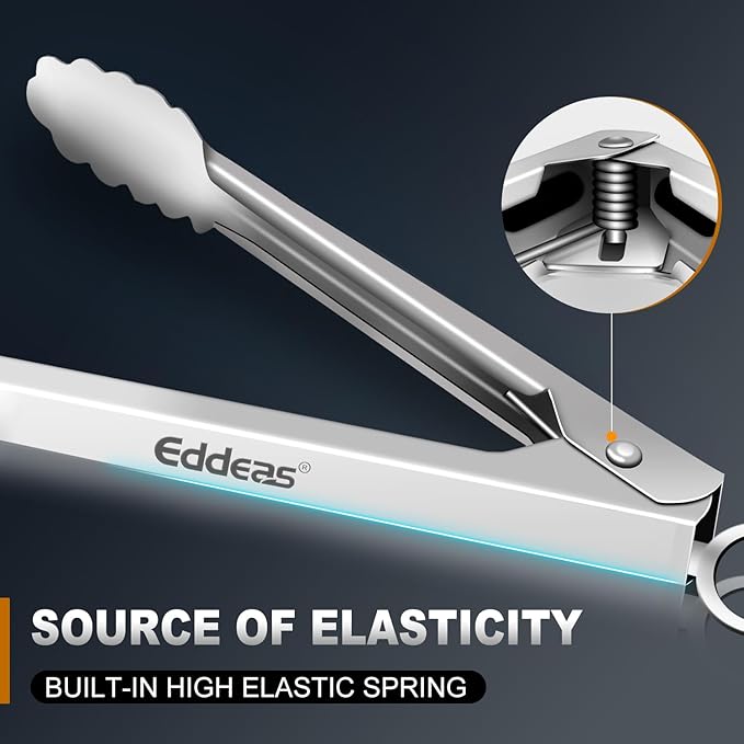 All Metal Tongs For Cooking - Heat Resistant 600 Degrees Stainless Steel Kitchen Tongs, Set of 2-9" & 12 inch, Locking Tongs, For Food,Salad, BBQ, Grilling, Dishwasher safe