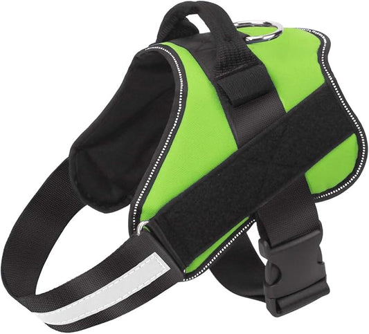 Bolux Dog Harness, No-Pull Reflective Dog Vest, Breathable Adjustable Pet Harness with Handle for Outdoor Walking - No More Pulling, Tugging or Choking (Green, XL)